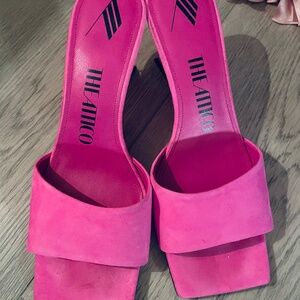 The Attico Cheope Pink Suede mules